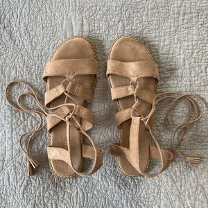 Old Navy Nude Suede Gladiator Sandals - Size 9